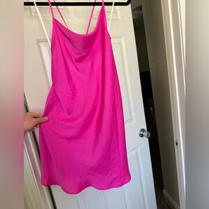 Forever 21 Pink Satin Backless Mini Nightgown